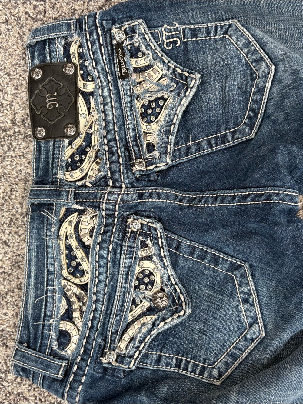 Miss Me Blue Embellished Boot Cut Jeans